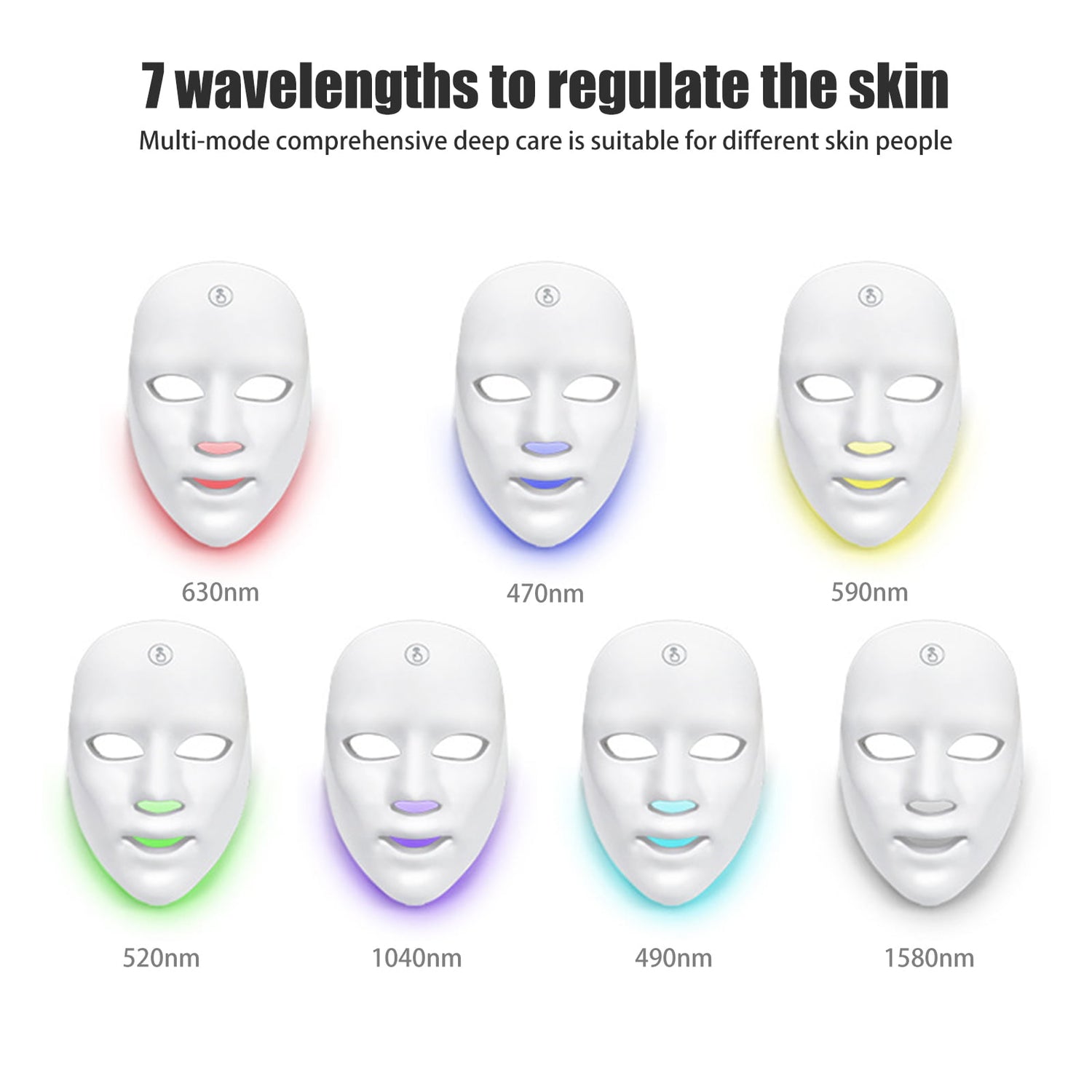 LED Photon Facial Mask Neck 7 Color,Skin Rejuvenation LED Light Therapy Photodynamics PDT for Healthy Skin Rejuvenation by