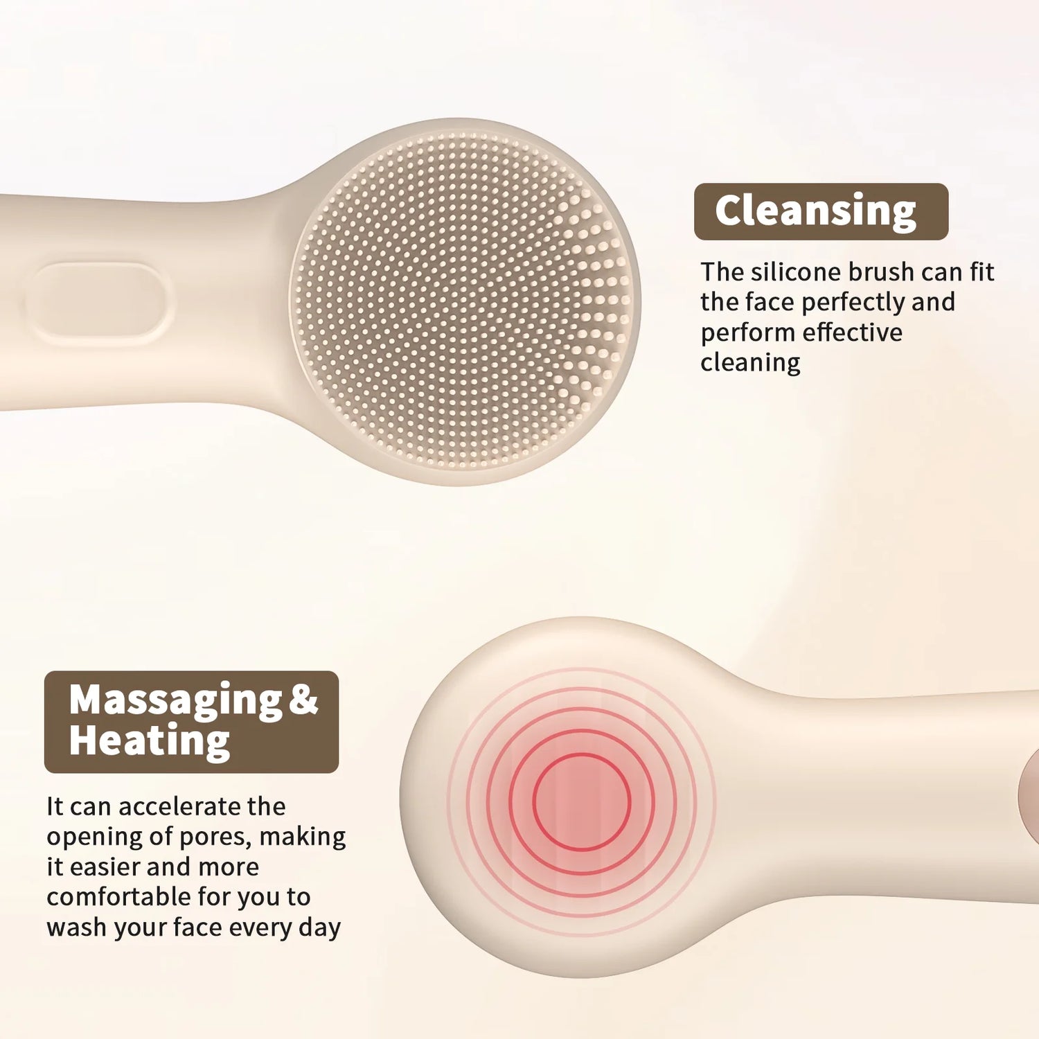 Facial Cleansing Brush,Ipx7 Waterproof Sonic Face Brush for All Skin Types,Electric Silicone Face Scrubber for Deep Cleansing and Exfoliation